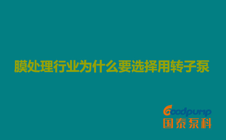 膜處理行業為什么要選擇用轉子泵